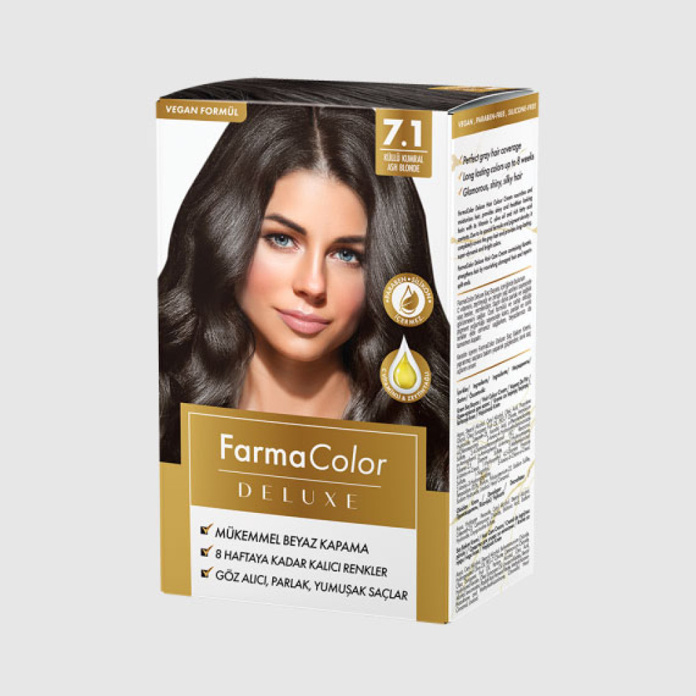 Крем-краска для волос Farma Color Deluxe Каштаново-коричневый 7.1