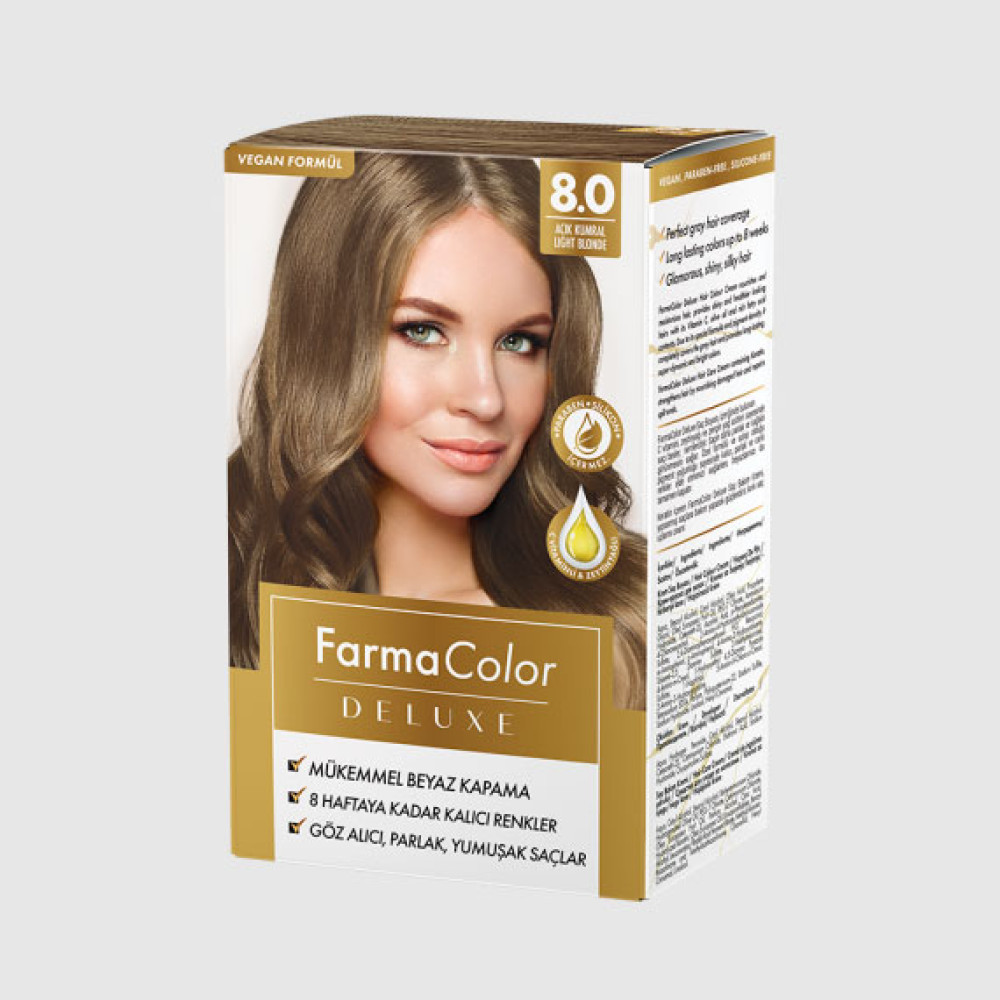 Крем-краска для волос Farma Color Deluxe Светлый блонд 8.0